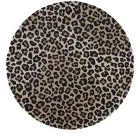 MD Entree Fußmatte Universal Teppichläufer Wohnzimmer Teppich, rund, Höhe: 8 mm, bei 30° waschbar, anti-rutsch, Ø 100 cm, Safari Leo, beige