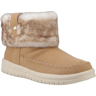 HEYDUDE Camden Cuff Classic Cozy Polyester Damen Winter Stiefeletten in Cognac