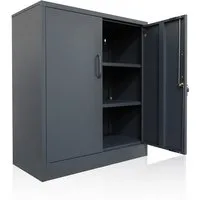 ONDIS24 Aktenschrank Mehrzweckschrank Stahlschrank - Büroschrank Metallschrank abschließbar mit justierbaren Einlegeböden, 50Kg Pro Einlage