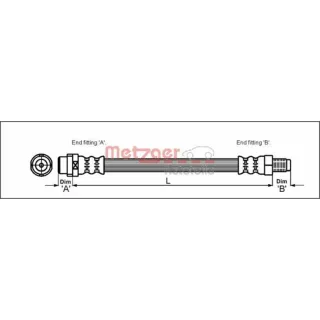 Metzger Bremsschlauch hinten Audi A4 B5 4114776