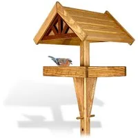 gartenetage Vogelhaus Höhenverstellbares Vogelhaus mit Ständer wetterfest, massives Vogelhaus Holz mit Erdspieß / Vogelfutterhaus mit Ständer