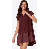 Imily Bela Sweatkleid Damen Freizeit Minikleid (Packung, 1-tlg., 1per-Pack) V-Ausschnitt