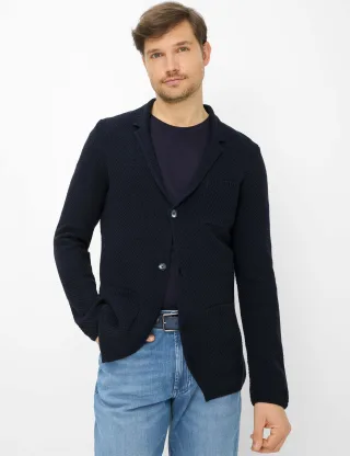 Brax Herren Strickblazer Style JASPER navy, dunkelblau, Gr. XXXL