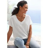 Vivance Kurzarmpullover aus Feinstrick, lockeres Strickshirt