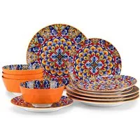 vancasso Geschirr-Set Tafelservice für 4/6 Personen, Porzellan, BOHO-Stil (12-tlg), 4 Personen, Porzellan