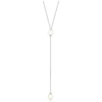 Elli Perlenkette Y-Kette Süßwasserzuchtperle Weiß 925 Sterling Silber