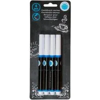 Stolz GmbH Kreidemarker 4x KREIDETAFEL-MARKER Weiss abwischbar Tafelstift Kreidestift 26, (4-tlg), Flüssigkreidestift Kreide Tafel Tafeln Glas Fenstern Stift