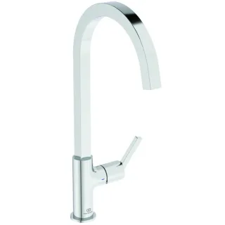 Ideal Standard Gusto Küchenarmatur BD412AA chrom, mit hohem eckigen Rohrauslauf, Niederdruck