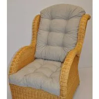 Rattani Polsterauflage Polster Kissen für Rattan Ohrensessel Rattansessel, Colore Soft Grau
