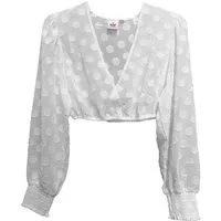 Spieth & Wensky Dirndlbluse Fest-Dirndlbluse Dirndlbluse Fest Langarm-Bluse aus Spitze