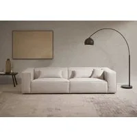 LeGer Home by Lena Gercke 3-Sitzer PIARA, Couch mit Kedernaht, Sofa in Cord, Leinenoptik o. Strukturstoff, schwarze Füße, bequemer Sitzkomfort