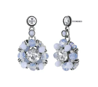 konplott - Ohrstecker - Beat of the Beads blau/weiß/silver