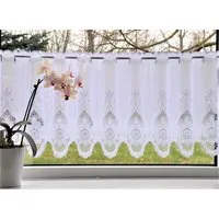 Stickereien Plauen Scheibengardine Blumen (1 St), Stangendurchzug, halbtransparent