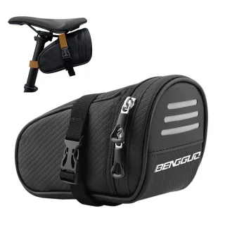 BENGGUO 1L Portable Bike Saddle Bag Hang Taillight Reflective Large Capacity Bicycle Under Seat Storage Pack for Outdoor