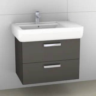 Artiqua 413 Waschtischunterschrank für Renova Plan 122180 Stahlgrau Metallic, 413-WU2L-K19-7141-88 413-WU2L-K19-7141-88