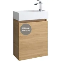 Faizee Home Badmöbel-Set Bademöbel 40 cm Badschrank Waschtisch Unterschrank Spiegelschrank
