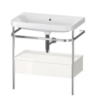 Duravit Happy D.2 Plus c-shaped Set mit Metallkonsole und Schubkasten Weiß Hochglanz 775x490x850 mm  HP4842N2222