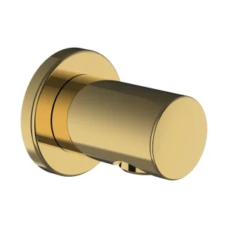 LAUFEN Anschlussbogen twin für Handbrause, Ausladung 42mm, PVD Gold, mit Rückflussverhinderer, runde HF504776463000