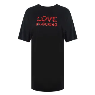 Schwarzes T-shirt Mit Moschino-bubble-logo