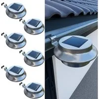 BURI Gartenleuchte 6er Set Dachrinnenleuchte LED Solar Lichtsensor Regenrinne IP44