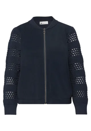 Street One - Langarm Jacke im Silk-Look blau - Gr. - 40