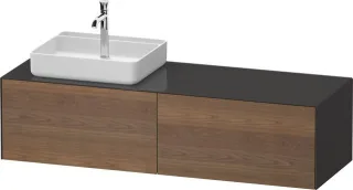 Duravit White Tulip Konsolenwaschtischunterbau wandhängend Amerikanischer Nussbaum & Graphit Matt &  WT4864L77H10000