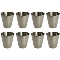 HAC24 Schnapsglas Schnapsgläser Pinnchen Shotgläser Shot Glas Stamper Schnaps-Becher, 8-tlg., Edelstahl, 2cl oder 4cl