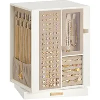 SONGMICS Schmuckkasten um 360° drehbar, Schmuckbox mit 4 Schubladen, platzsparend, Geschenkidee