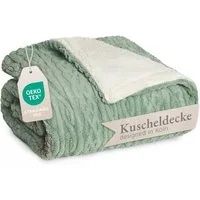 Wohndecke Oeko-TEX zertifizierte waschbare Wohn- & Kuscheldecke, Blumtal, mit weicher Sherpa-Innenseite