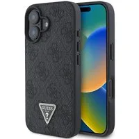 Guess Handyhülle GUESS Case iPhone 16 Strass Triangle Logo Hülle Cover schwarz