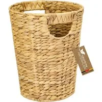 HMF Papierkorb Papierkorb Büro, Aufbewahrungskorb geflochten aus, Wasserhyazinthe Rund 25 cm Durchmesser x H: 30 cm