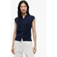 Tommy Hilfiger Strickweste COTTON FULL NEEDLE POLO VEST Baumwollmischung