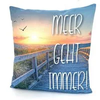 heimtexland Dekokissen Outdoorkissen Garten Deko Outdoor Kissen gefüllt, Lotus Effekt, schmutz- und wasserabweisend, inkl. Füllung
