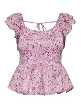 ONLY - ONLELIZA SS SMOCK TOP WVN CS Pale Lilac - Gr. - M