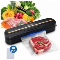 AIMAX Vakuumierer Vakuumiergerät bis zu 8x Länger Frisch für Trockene, Feuchte, Frische, Rollenbreite 28 cm, 120W, Folienschweißgerät, Enthält 10 Vakuumbeutel, Versiegelungsgerät