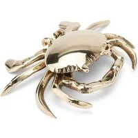 NKlaus Aschenbecher 18x13x4cm Aschenbecher - Krabbe Messing gold massiv Deckel Aschenberch