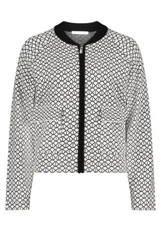 Betty & Co - Strick-Cardigan Weiß/Schwarz - Gr. - 46