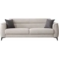 Villa Möbel Sofa Acapulco, 1 Einzelsofa 1 Teile, Beige 3er Sofa Schlaffunktion durch aufklappbare Sitzfläche