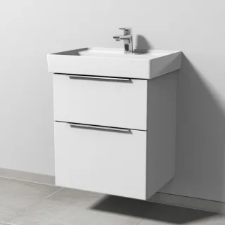 Sanipa 3way Waschtischunterbau zu Villeroy & Boch Collaro Waschtisch mit 2 Auszügen, Weiß-Soft UM83343