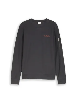 Tom Tailor - Sweatshirt mit Reißverschlusstasche tarmac grey - Gr. - XXL