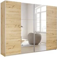 rauch Schwebetürenschrank Kleiderschrank Drehtürenschrank Schrank Garderobe KRONACH (in 3 Ausstattungen BASIC/CLASSIC/PREMIUM, Breiten 131/175/218/261 cm) optional ohne, mit 1 oder 2 Spiegel, viel Stauraum MADE IN GERMANY