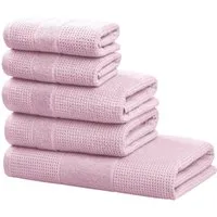 OTTO home Handtuch Set Kimi, Duschtuch, Handtücher und Gästetücher, Walkfrottee (Set, 5-St), 100% Baumwolle, einfarbig, weich, mit Bordüre, besondere Struktur