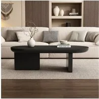 Merax Couchtisch Ovaler Sofatisch mit Sprühlack-Oberfläche und Minimalistischem Design (1-St), Beistelltisch Wohnzimmertisch 119,7x49,8x35,5 cm