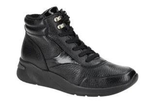 Waldl?ufer Damen Stiefeletten 715801 Schwarz Bequeme Keilabsatz Luftpolster S...