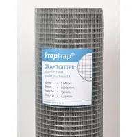 Kraptrap® Voliere Volierendraht Drahtgitter I Käfigdraht Schweißgitter I 19x19mm 1 m hoch I 1,45mm stark Drahtzaun mardersicher, feuerverzinkt