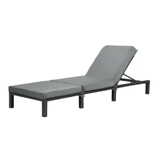 Svita Gartenliege, Schwarz, Kunststoff, 66x22x196 cm, Gartenmöbel, Gartenliegen