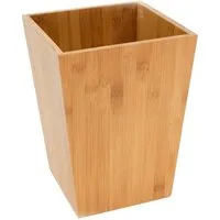 MSV Papierkorb BAMBUS, Mülleimer Abfallkorb aus echtem Bambus, für Bad, Wohnzimmer und Home Office, leicht und robust, hohe Kratzfestigkeit, natur, 19,6 x 19,6 x 26 cm, ca. 5L