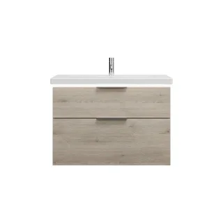 Burgbad Keramik Waschtisch-Set Eqio Eiche Dekor Flanelle/Alpinweiss, SEZA093F2632C0001 SEZA093F2632C0001