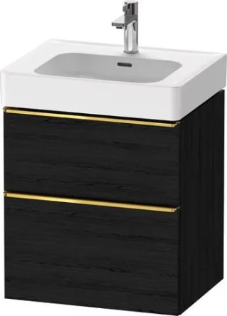 Duravit D-Neo Waschtischunterbau wandhängend Eiche Schwarz Matt 584x452x625 mm - DE4376034160000 DE4376034160000