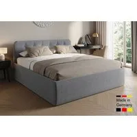 Home Collective Polsterbett Bett mit Stauraum, verstellbarem Lattenrost, viele Größen (Größen: 100x200 120x200 140x200 160x200 180x200 200x200, hochwertiger Strukturstoff, made in Germany), modernes Design mit hochwertigem Strukturstoff 160x200 cm, G